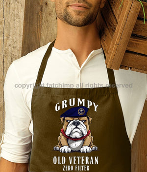 Grumpy Old Royal Navy Veteran Printed Cotton Unisex Apron