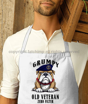 Grumpy Old Royal Navy Veteran Printed Cotton Unisex Apron