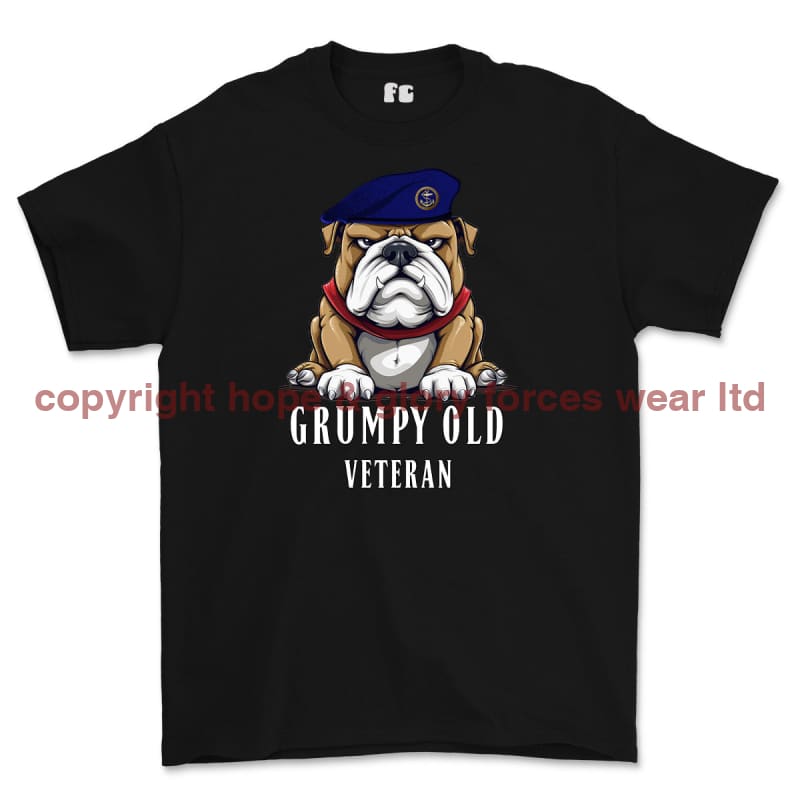 Grumpy Old Royal Navy Veteran Printed T-Shirt Small 34/36’’ / Black