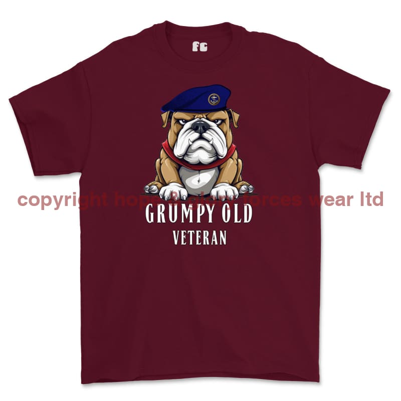 Grumpy Old Royal Navy Veteran Printed T-Shirt Small 34/36’’ / Maroon