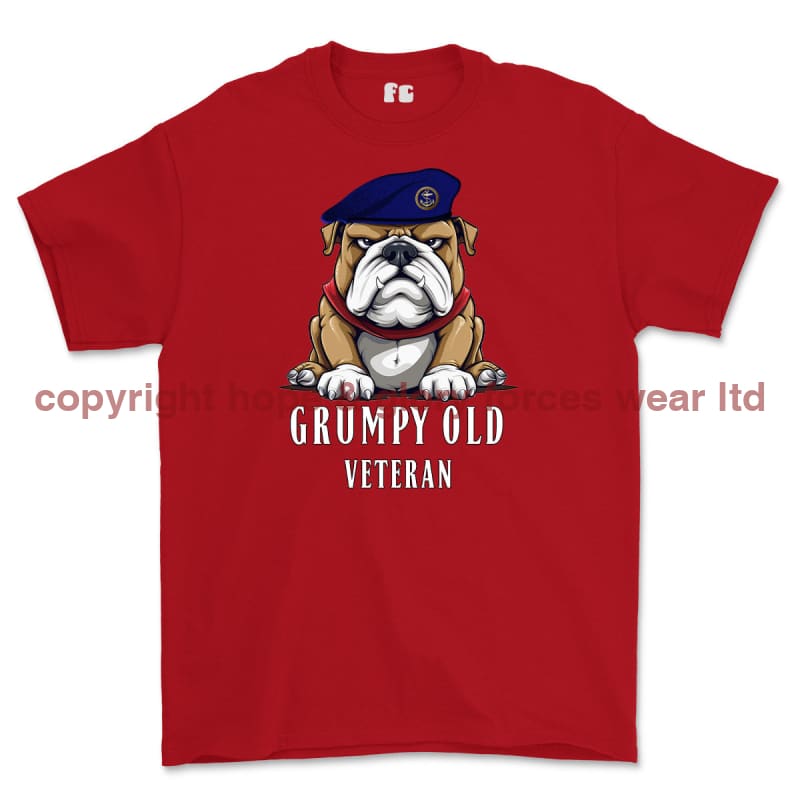 Grumpy Old Royal Navy Veteran Printed T-Shirt Small 34/36’’ / Red