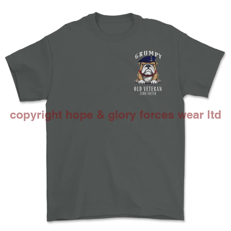 Grumpy Old Royal Signals Veteran Left Chest Printed T-Shirt