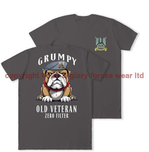 Grumpy Old Scots Dragoon Guards Veteran Double Print T-Shirt Men’s Small - 34/36 Inch Chest /