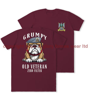 Grumpy Old Scots Dragoon Guards Veteran Double Print T-Shirt Men’s Small - 34/36 Inch Chest / Maroon