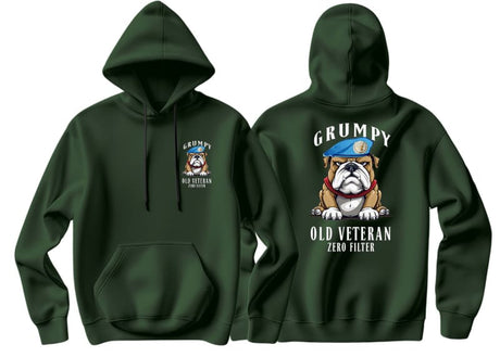 Grumpy Old Un Veteran Double Side Printed Hoodie (Armed Forces)