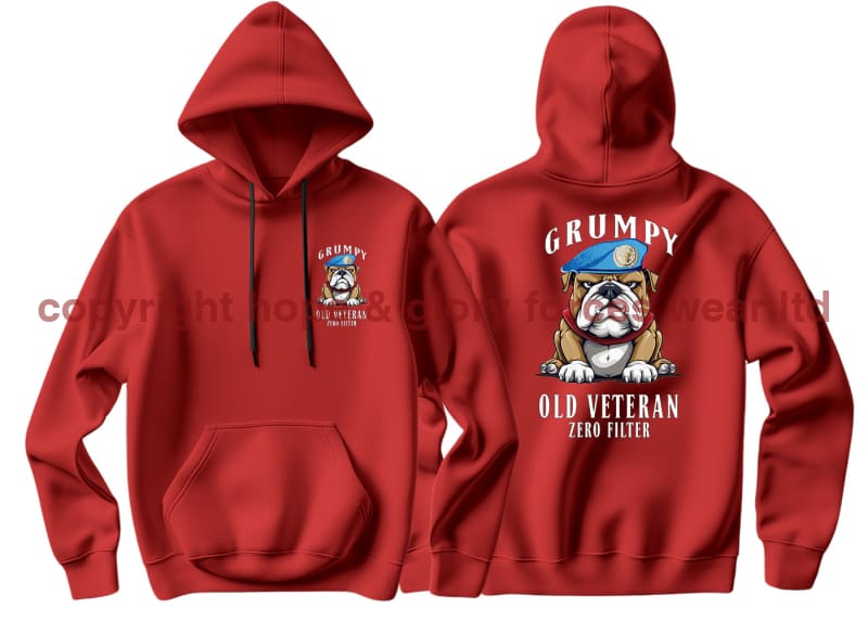 Grumpy Old Un Veteran Double Side Printed Hoodie (Armed Forces)