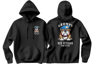 Grumpy Old Un Veteran Double Side Printed Hoodie (Armed Forces)