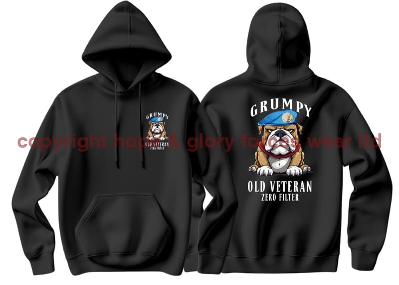 Grumpy Old Un Veteran Double Side Printed Hoodie (Armed Forces)