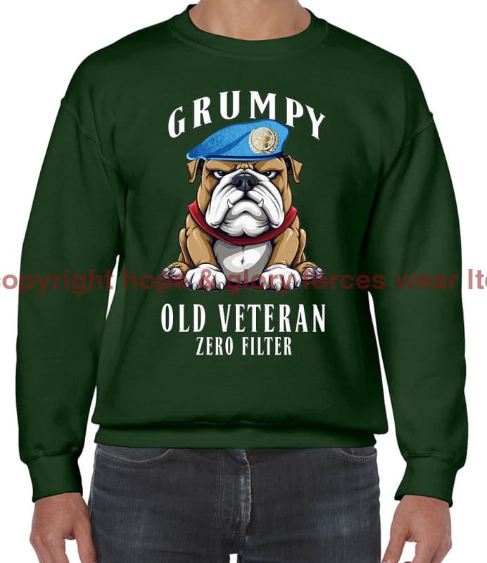 Grumpy Old UN Veteran Front Printed Sweater