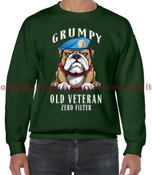 Grumpy Old UN Veteran Front Printed Sweater