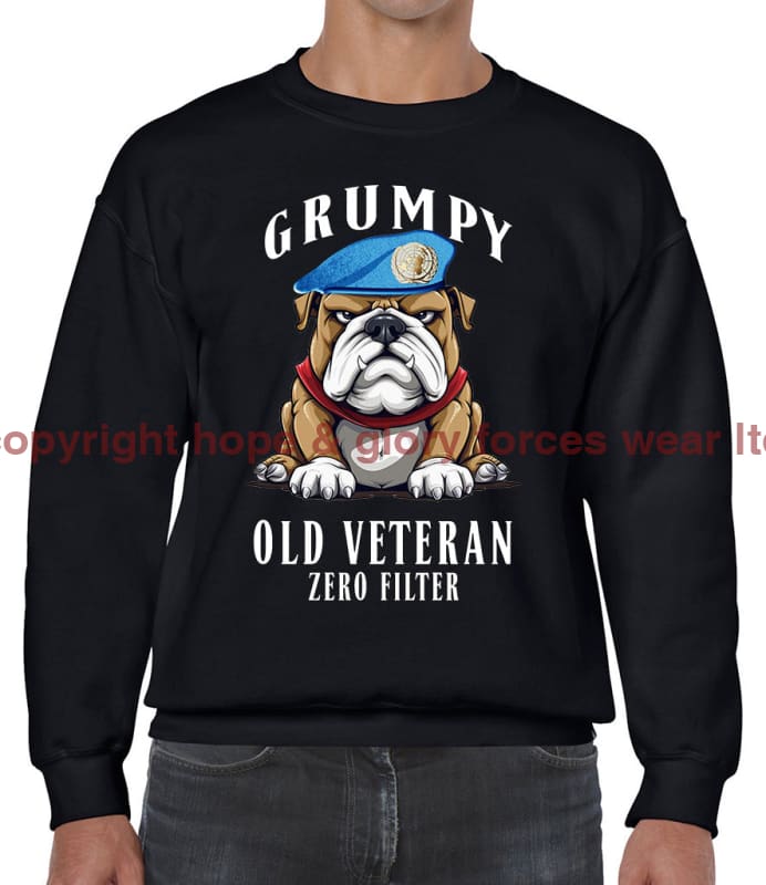 Grumpy Old UN Veteran Front Printed Sweater