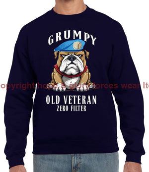 Grumpy Old UN Veteran Front Printed Sweater