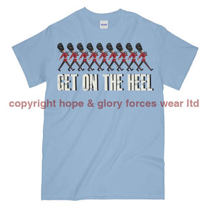 Guards Get On The Heel Military Printed T-Shirt Small - 34/36’ / Carolina Blue