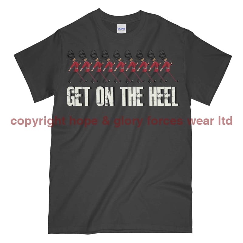 Guards Get On The Heel Military Printed T-Shirt Small - 34/36’ / Charcoal