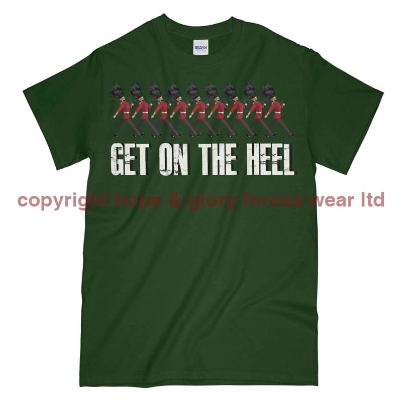 Guards Get On The Heel Military Printed T-Shirt Small - 34/36’ / Commando Green