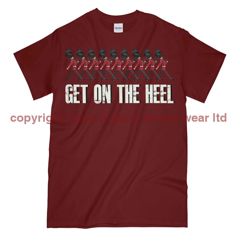 Guards Get On The Heel Military Printed T-Shirt Small - 34/36’ / Maroon