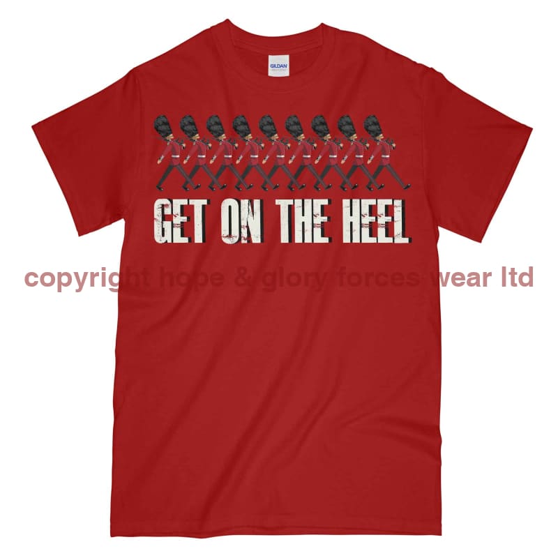 Guards Get On The Heel Military Printed T-Shirt Small - 34/36’ / Red