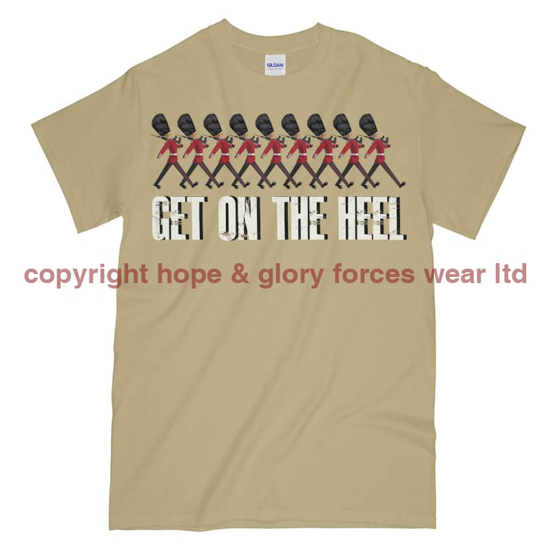 Guards Get On The Heel Military Printed T-Shirt Small - 34/36’ / Sand