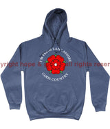 I’m From Lancashire God’s Country Front Printed Hoodie Xs - 34 Inch Chest / Air Force Blue