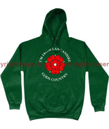 I’m From Lancashire God’s Country Front Printed Hoodie Xs - 34 Inch Chest / Bottle Green Hoodie