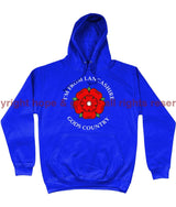I’m From Lancashire God’s Country Front Printed Hoodie Xs - 34 Inch Chest / Royal Blue Hoodie