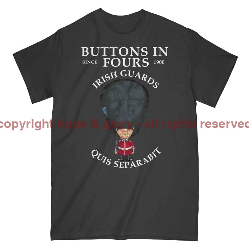 Irish Guards Buttons In Fours Military Printed T-Shirt