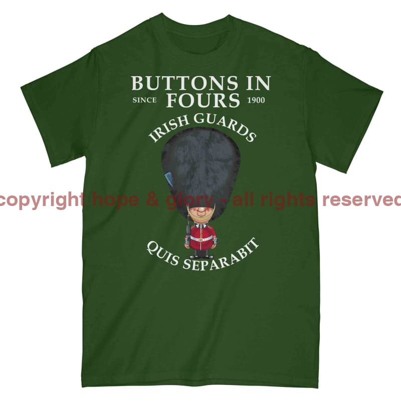 Irish Guards Buttons In Fours Military Printed T-Shirt