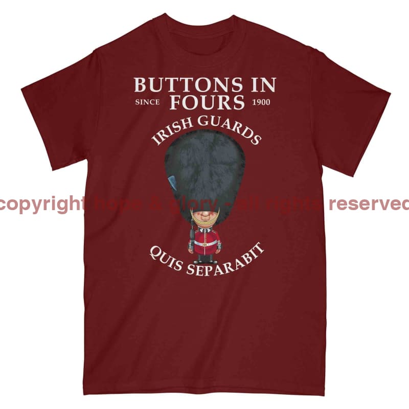 Irish Guards Buttons In Fours Military Printed T-Shirt