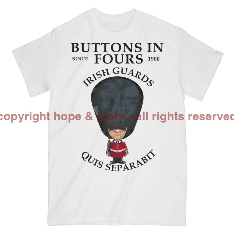 Irish Guards Buttons In Fours Military Printed T-Shirt