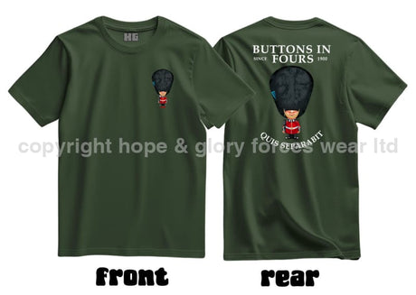 Irish Guards Buttons in Fours Since 1900 Double Print T-Shirt