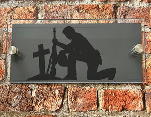 Kneeling Soldier Forces House Sign