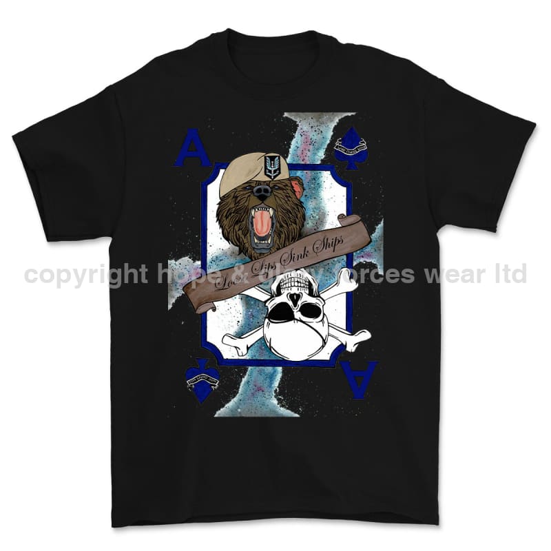 Loose Lips Sinks Ships SF Playing Card Art Front Printed T-Shirt