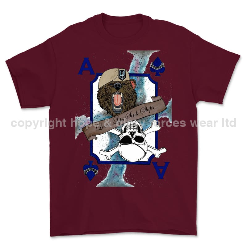 Loose Lips Sinks Ships SF Playing Card Art Front Printed T-Shirt