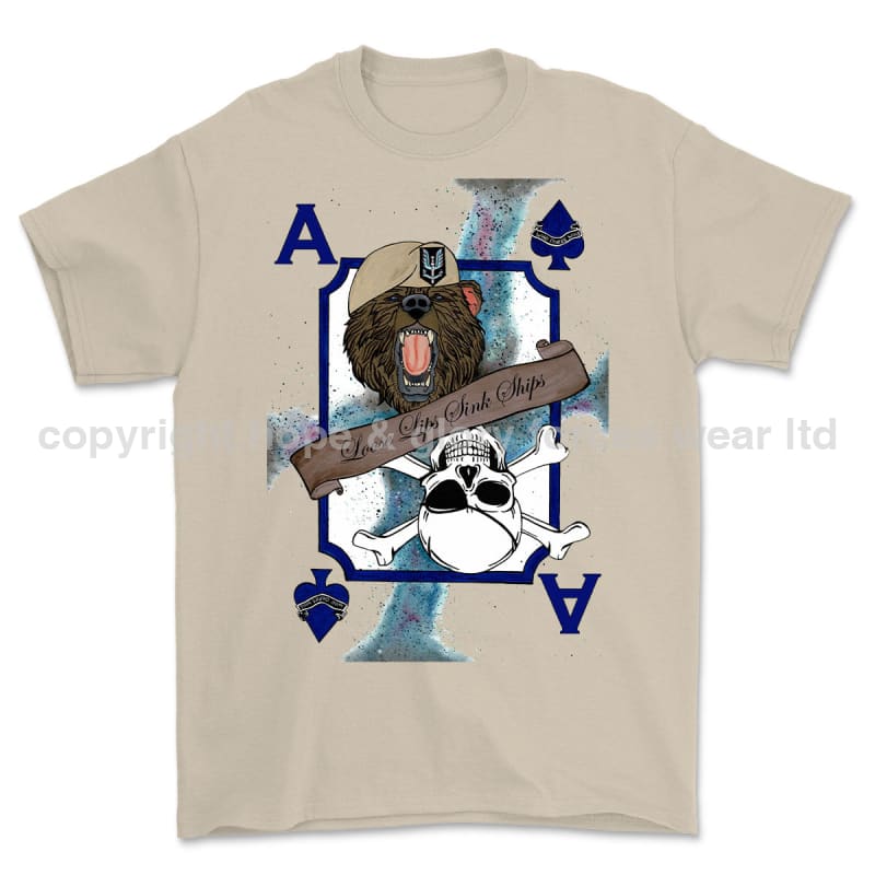 Loose Lips Sinks Ships SF Playing Card Art Front Printed T-Shirt