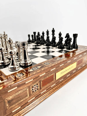 Luxury Black and White Walnut Chess Set