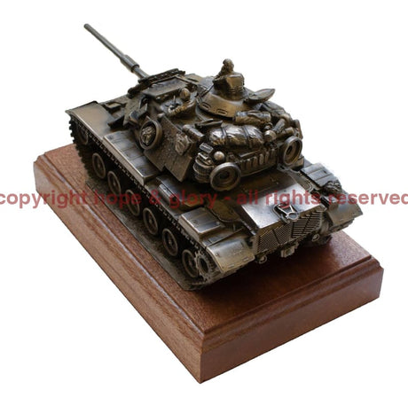 Military Statue - M60A1 Patton Tank Cold Cast Bronze Military Statue