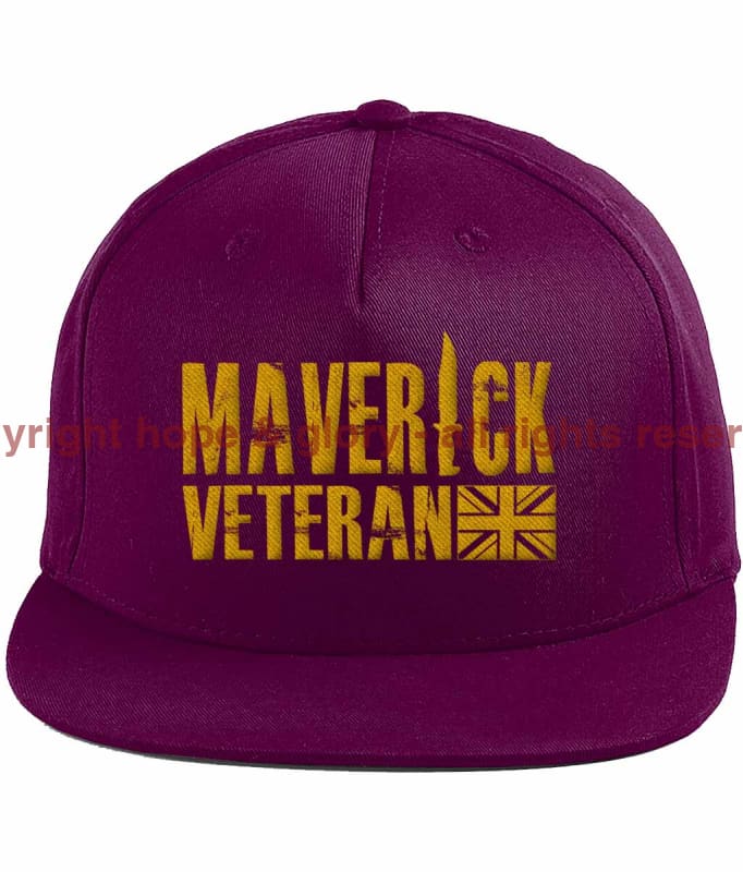 Maverick Veteran Gold Ops Embroidered Baseball Cap Burgundy