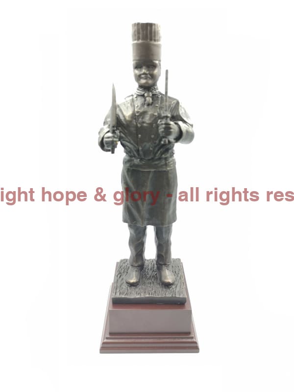 Military Chef in Cold Cast Bronze