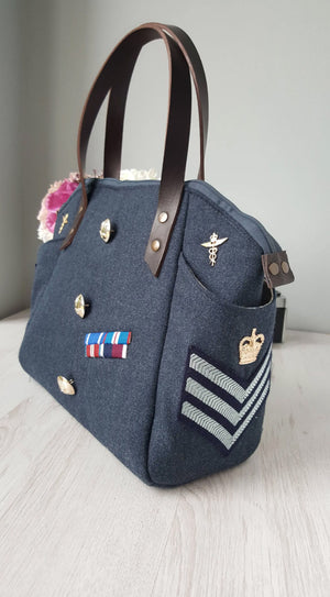 Military Uniform Handbag - Up Cycled Made to order