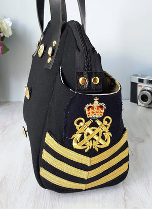 Military Uniform Handbag - Up Cycled Made to order