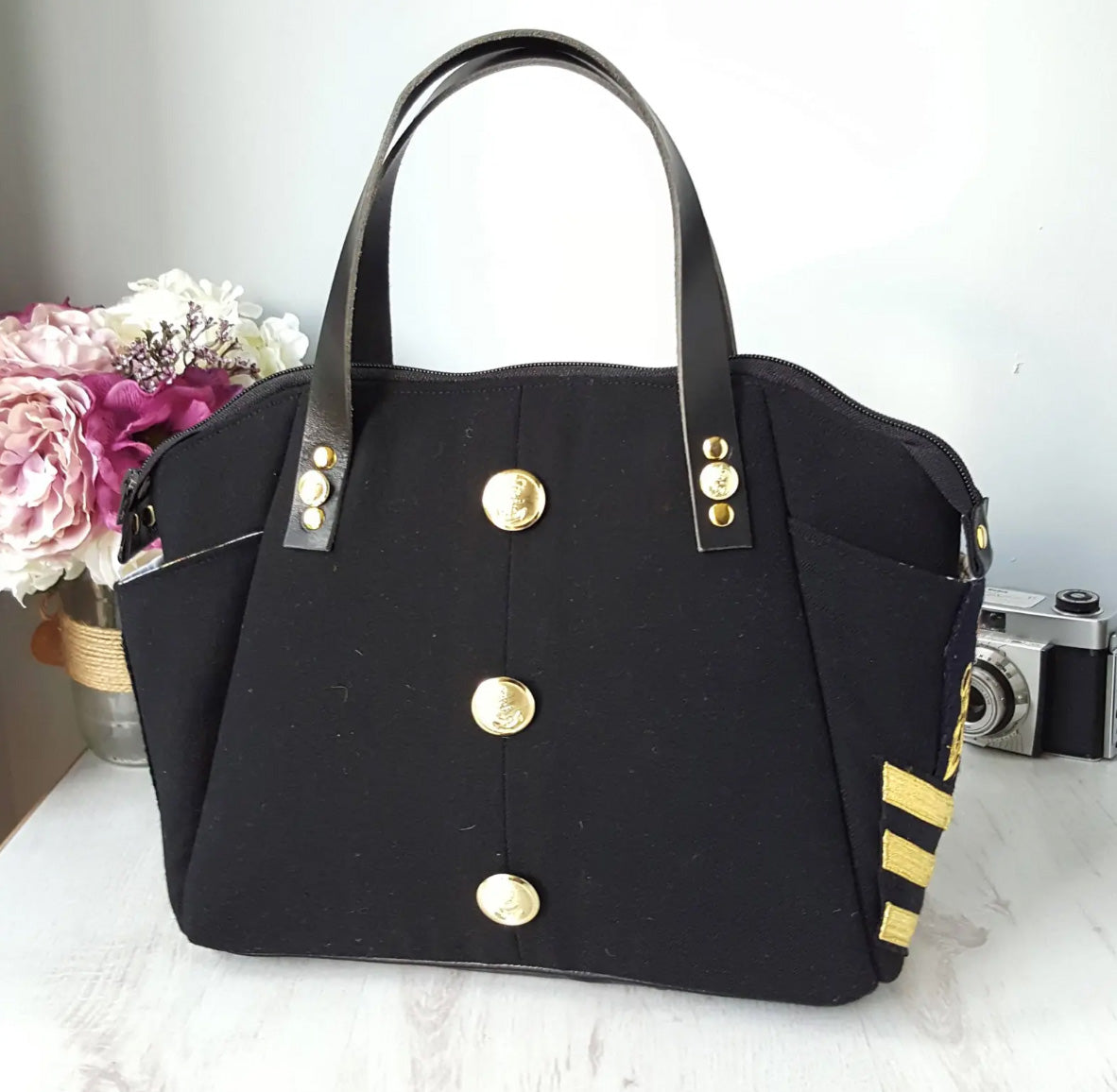 Military Uniform Handbag - Up Cycled Made to order