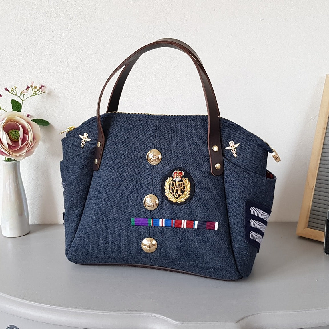 Military Uniform Handbag - Up Cycled Made to order