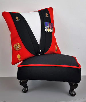 Military Uniform Cushion - Up Cycled Made to order