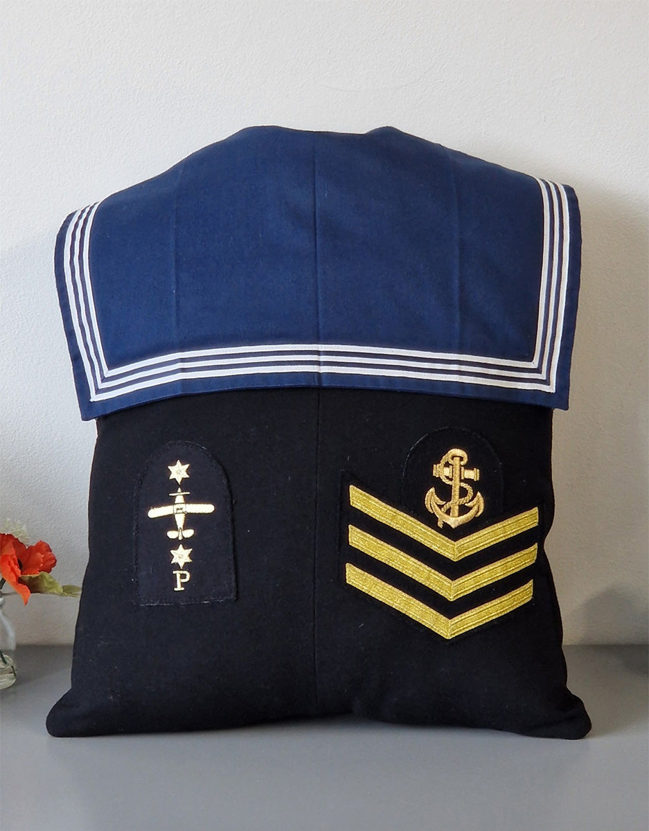 Military Uniform Cushion - Up Cycled Made to order