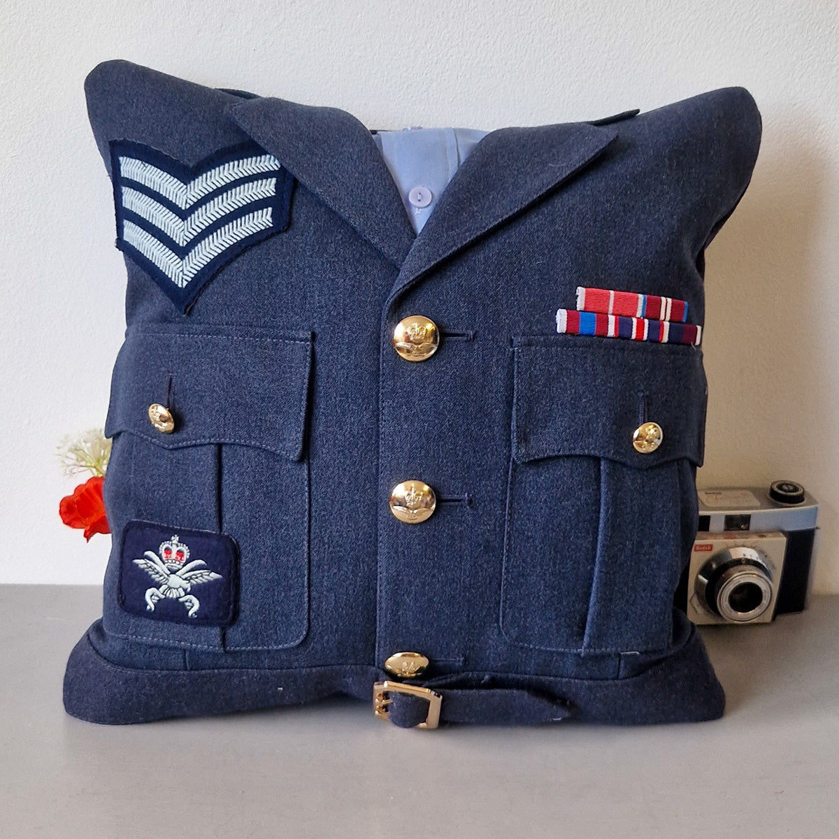 Military Uniform Cushion - Up Cycled Made to order