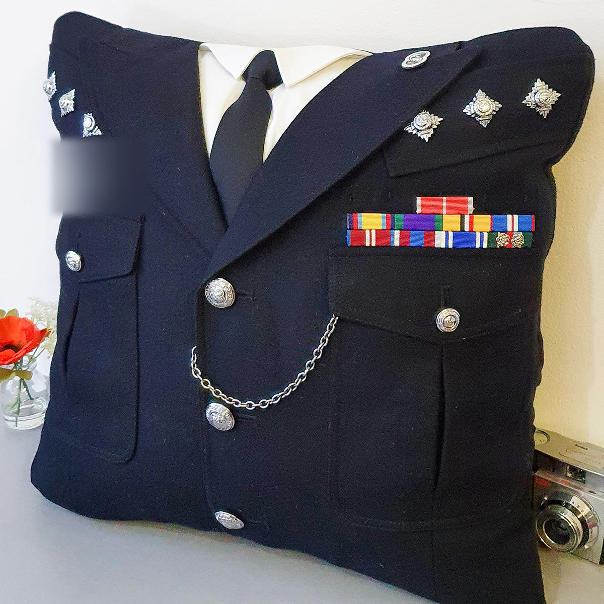 Military Uniform Cushion - Up Cycled Made to order