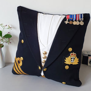 Military Uniform Cushion - Up Cycled Made to order