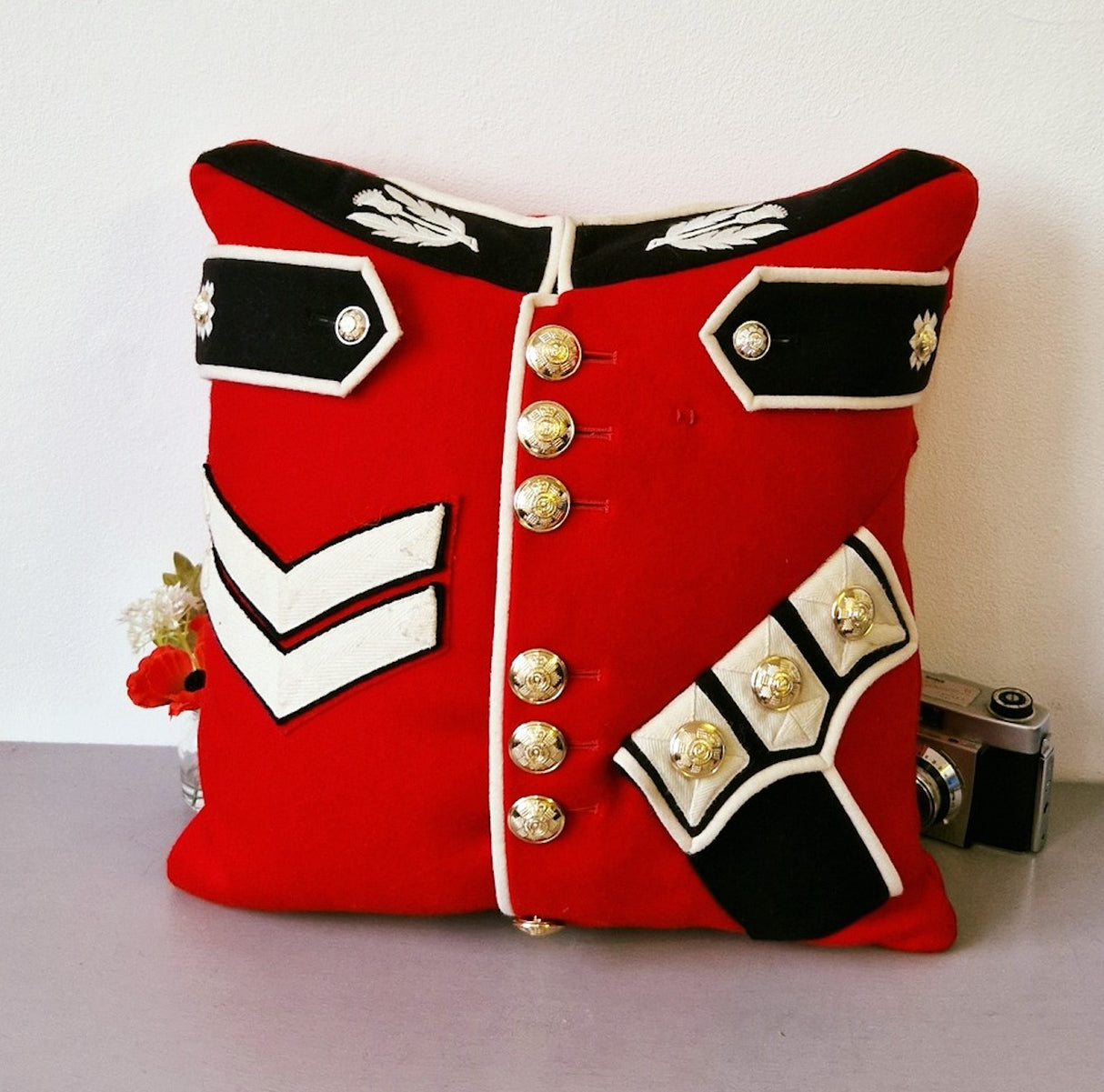 Military Uniform Cushion - Up Cycled Made to order