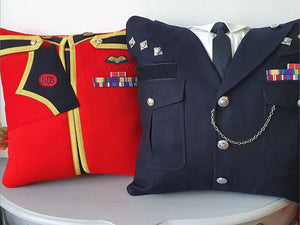 Military Uniform Cushion - Up Cycled Made to order