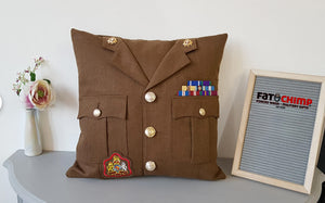 Military Uniform Cushion - Up Cycled Made to order